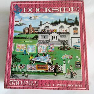 Dockside Cat Lovers Society 550 Piece Jigsaw Puzzle Sealed Box Quilt Sale Theme